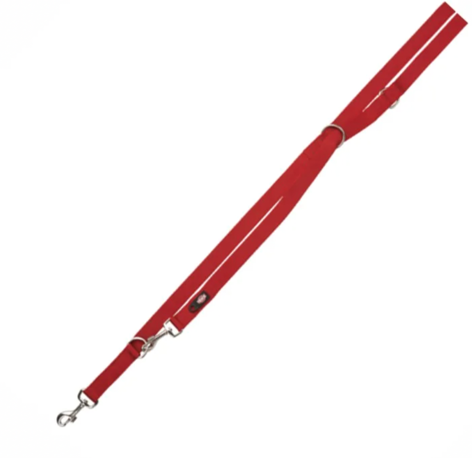Hundeleine Premium Verstellbar Zweilagig Rot